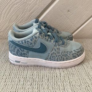 Nike Air Force 1 Sky Blue Snow Leopard Kids Size 9c Rare AF1 Children Shoes